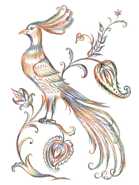 神奇植物上的仙女鸟，图片下载