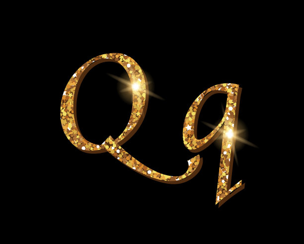 闪亮的金色豪华排印字母字体图片下载