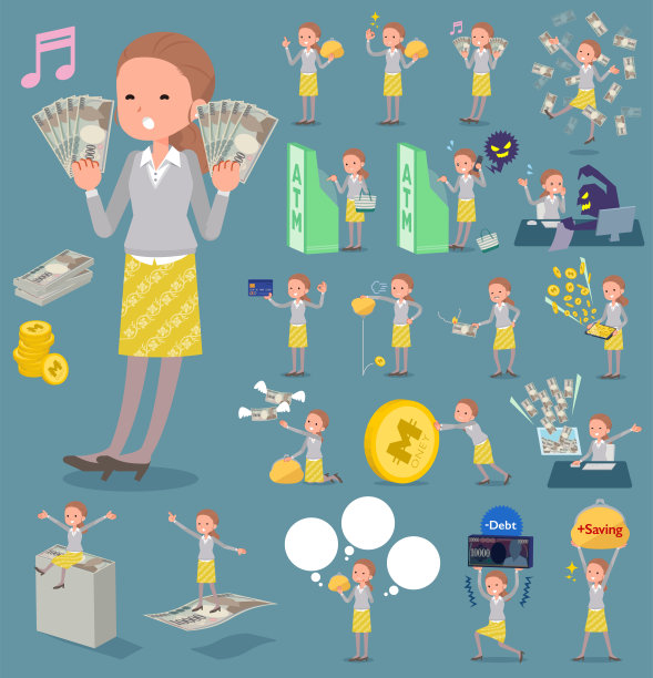 平型背后结头发女人钱图片下载