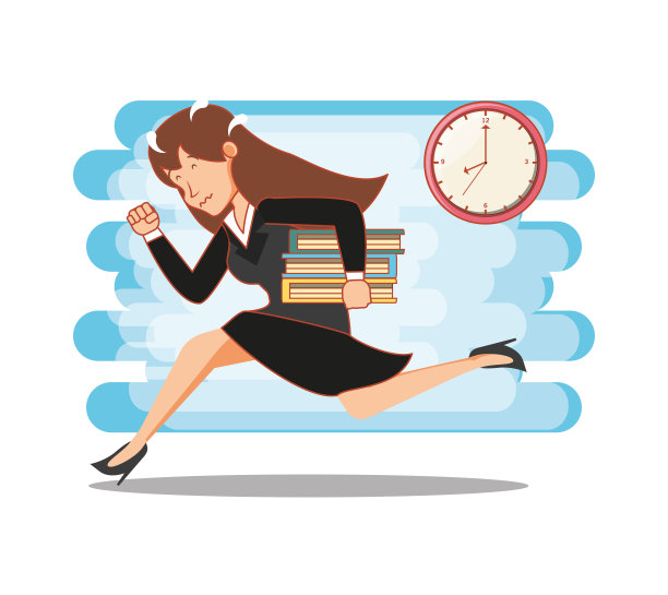 有工作时间因素的女商人图片下载