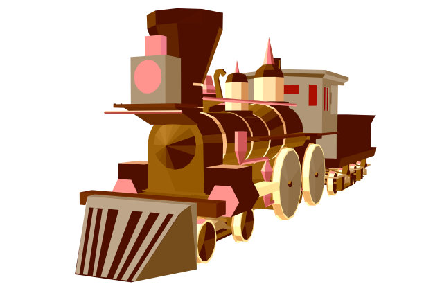 蒸汽列车低聚图片下载