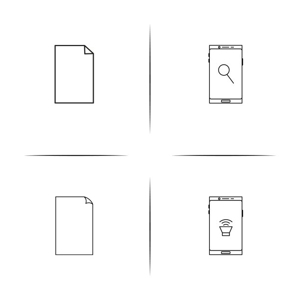音乐线性图标集矢量图图片下载