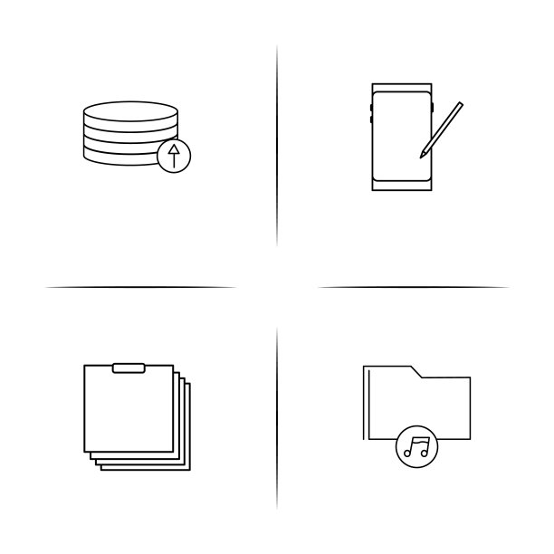 音乐线性图标集矢量图图片下载