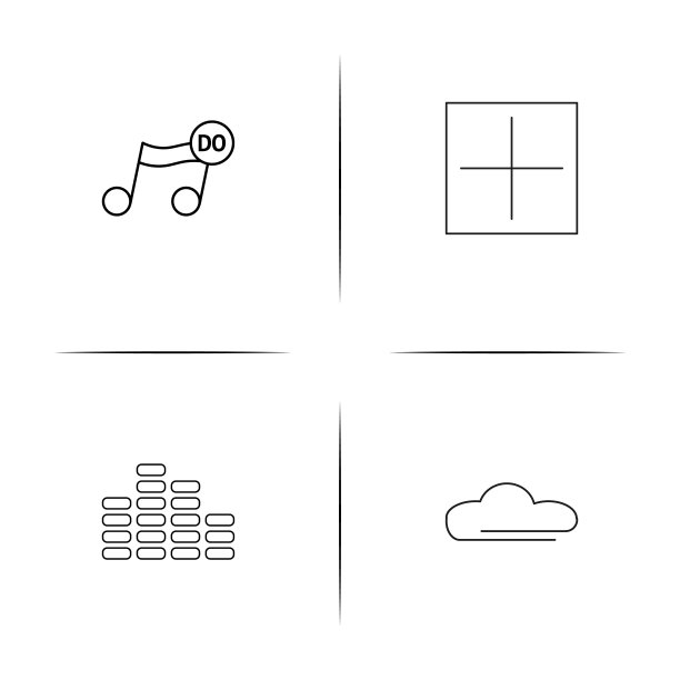 音乐线性图标集矢量图图片下载