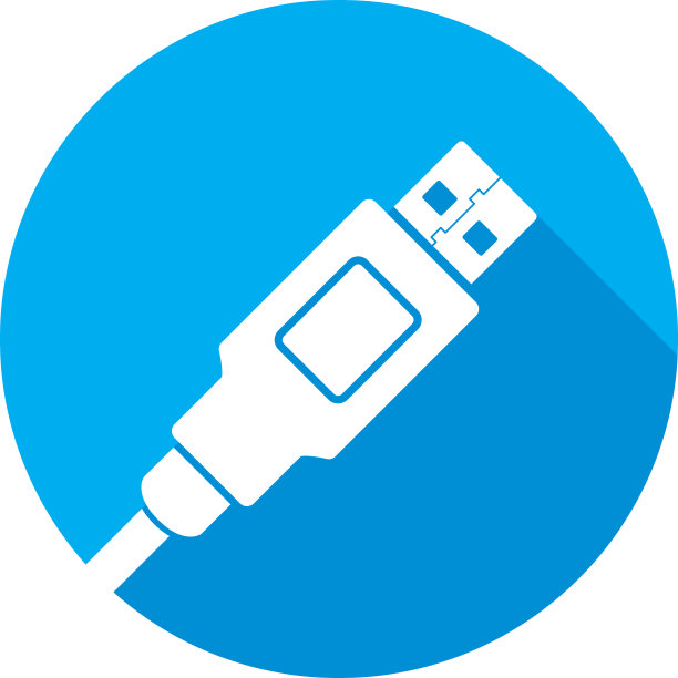 USB插头图标剪影图片下载