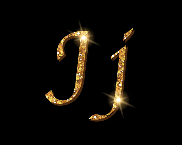 闪亮的金色豪华排印字母字体图片下载