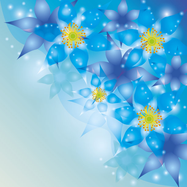 抽象背景与奇异的花蓝紫色图片下载