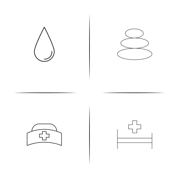 医疗保健和医疗简单线性图标集。概述了矢量图标图片下载