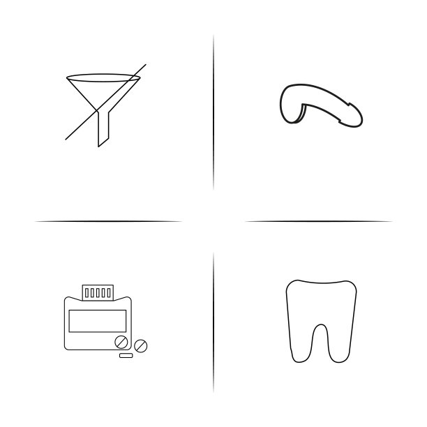 医疗保健和医疗简单线性图标集。概述了矢量图标图片下载