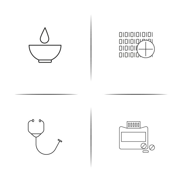 医疗保健和医疗简单线性图标集。概述了矢量图标图片下载