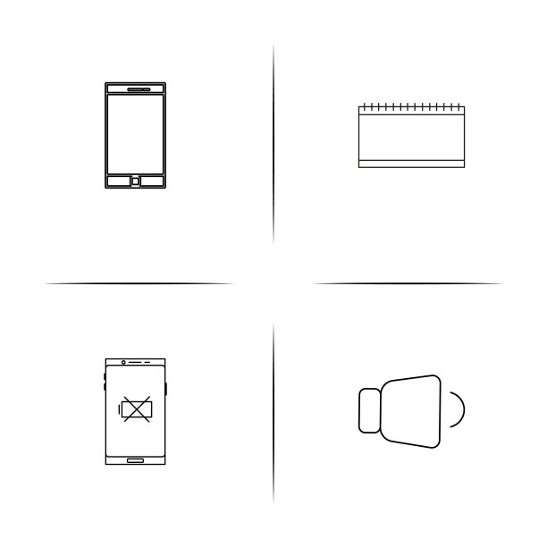 音乐线性图标集矢量图图片下载