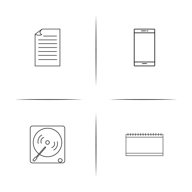 音乐线性图标集矢量图图片下载