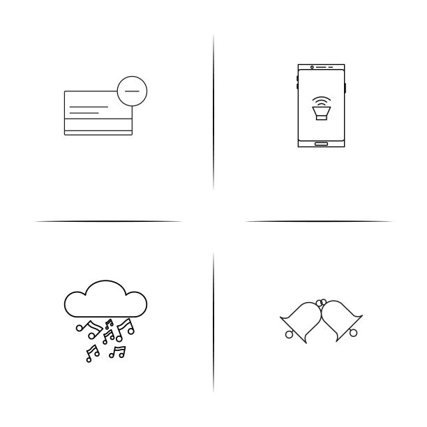 音乐线性图标集矢量图图片下载