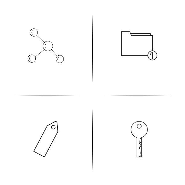 互联网技术线性图标集，矢量轮廓图标图片下载