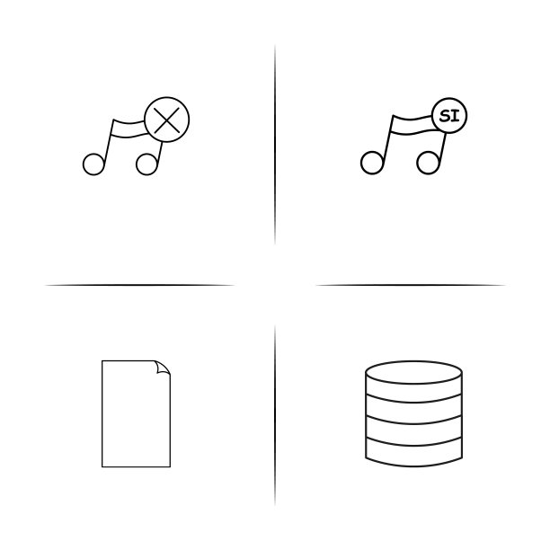 音乐线性图标集矢量图图片下载