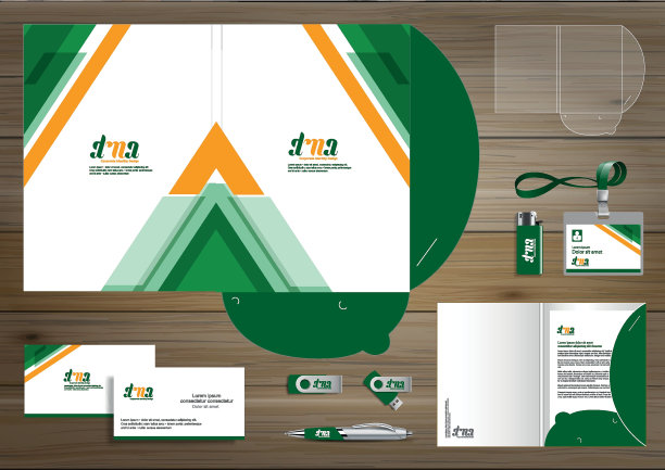 为数字技术公司设计文件夹模板。文具元素，人们社区朋友展示设计用于商业或工作推广，蓝色，红色，图片下载