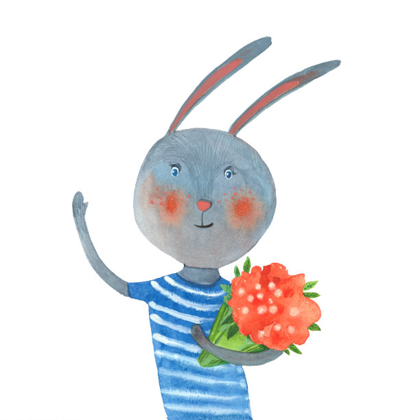 兔子捧花图片下载