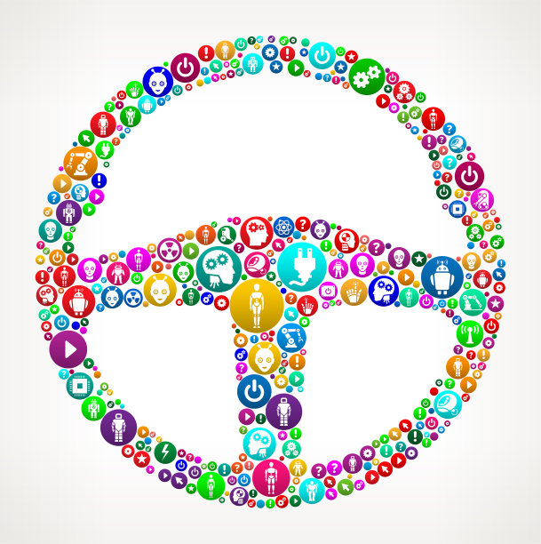 汽车方向盘矢量图标模式背景图片下载