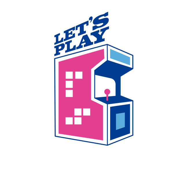 让我们玩游戏机器白色背景矢量图像图片下载