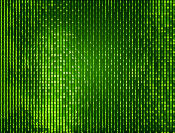 二进制零和一下降绿色矢量背景图片下载