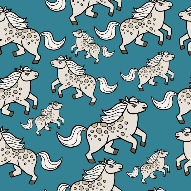 小马无缝模式素材图片