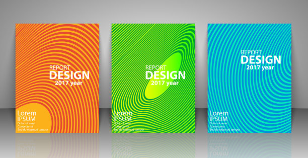 宣传册与未来色彩丰富的背景。报告，传单，业务布局，演示模板A4大小。图片下载