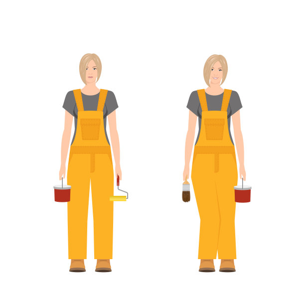 建筑女工矢量图图片下载