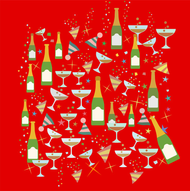 圣诞和新年派对主题图案图片下载