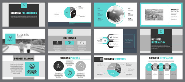 12个统计幻灯片模板集图片下载