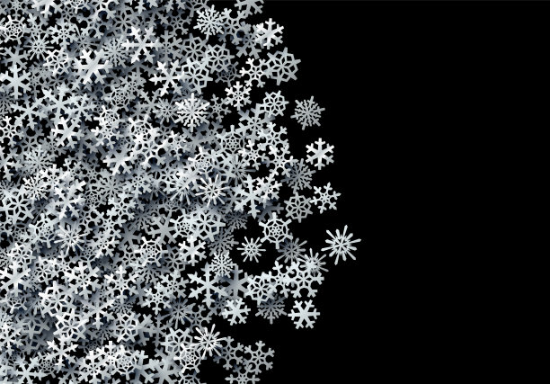 冬季节日圣诞节雪花散落卡片素材图片