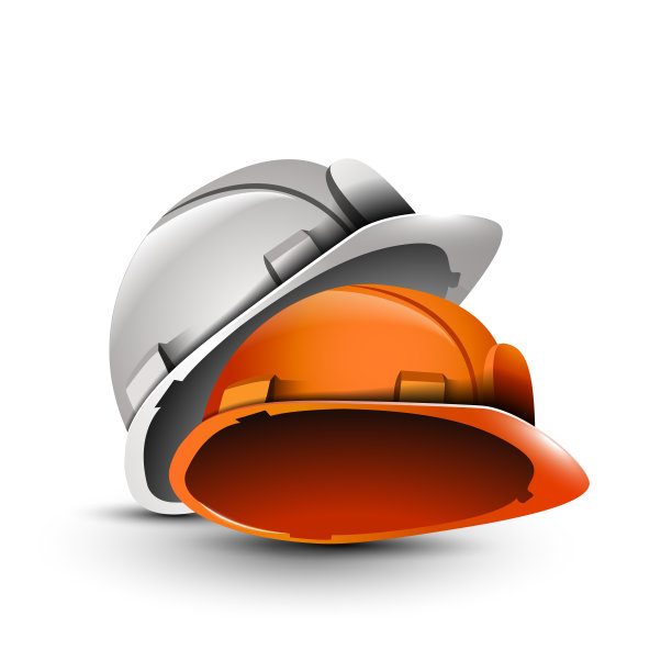 白色和橙色头盔矢量EPS10图片下载