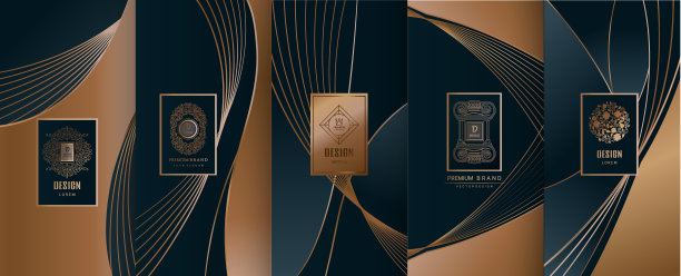 收集设计元素，标签，图标，框架，用于包装，设计的奢侈品。香水、肥皂、葡萄酒,乳液。由金箔制成。隔离联机背景。矢量图图片下载