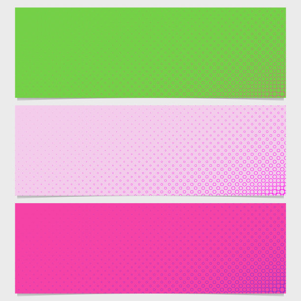 半色调圆形图案旗帜模板集-矢量图形设计环图片下载