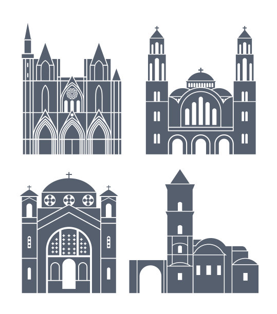 塞浦路斯。孤立的塞浦路斯建筑在白色的背景图片下载