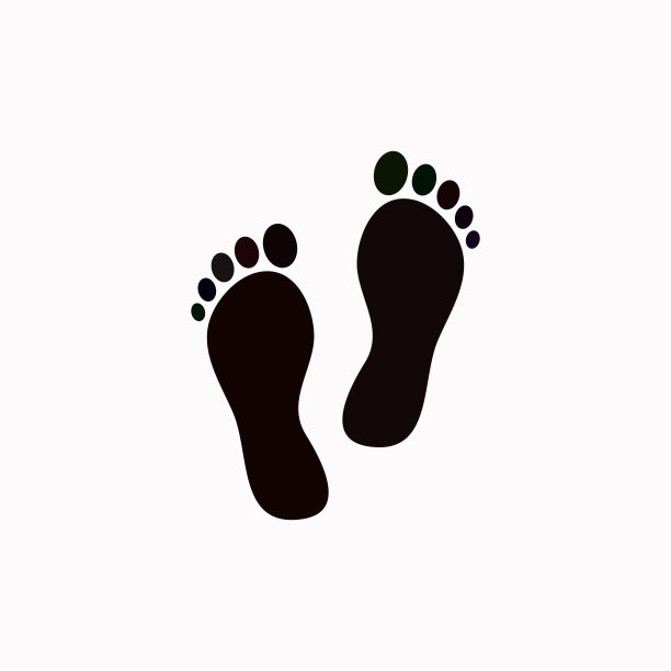 足迹矢量图标素材图片