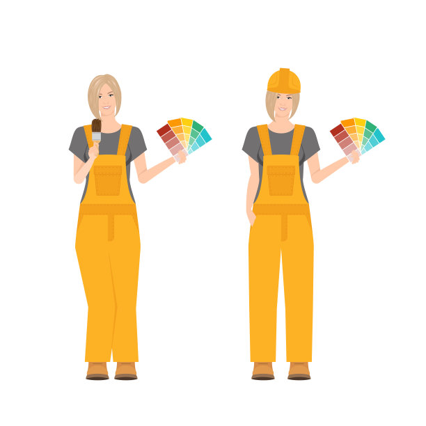 建筑女工矢量图图片下载