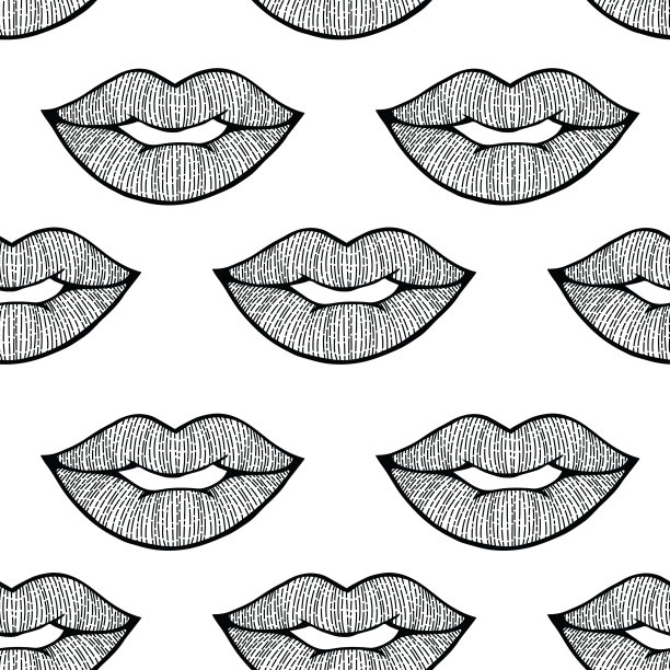 嘴唇无缝模式图片下载