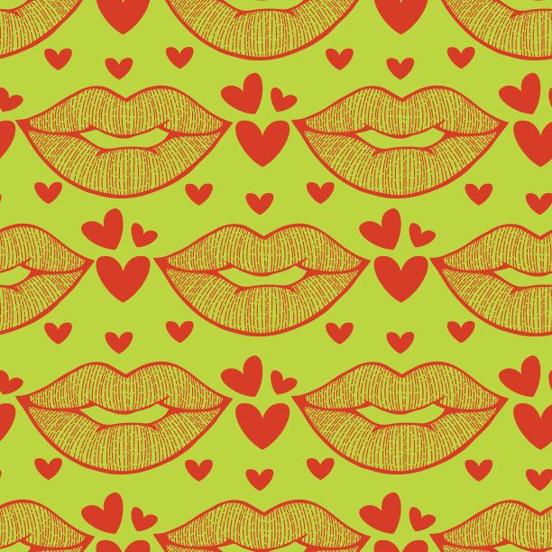 嘴唇无缝模式图片下载