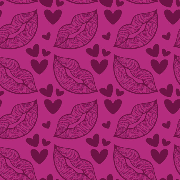 嘴唇无缝模式图片下载