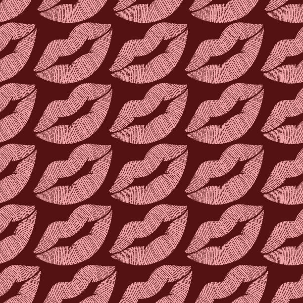 嘴唇无缝模式图片下载