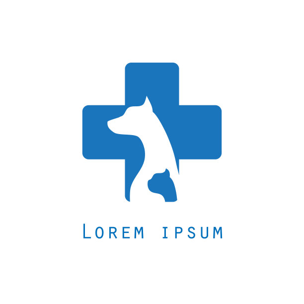 狗和猫和宠物兽医护理标志图标图片下载