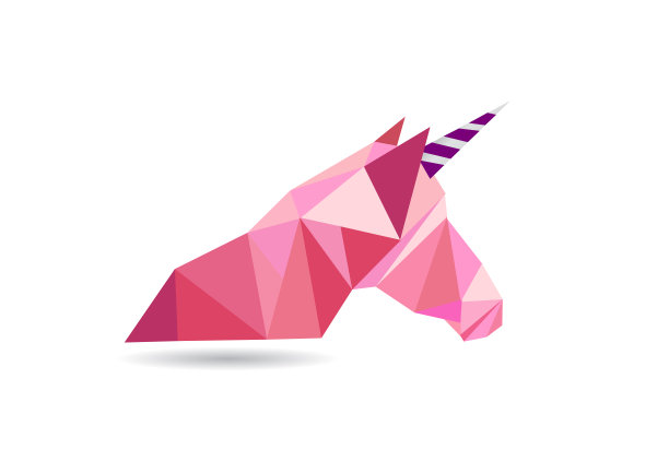 独角兽低poligon素材图片