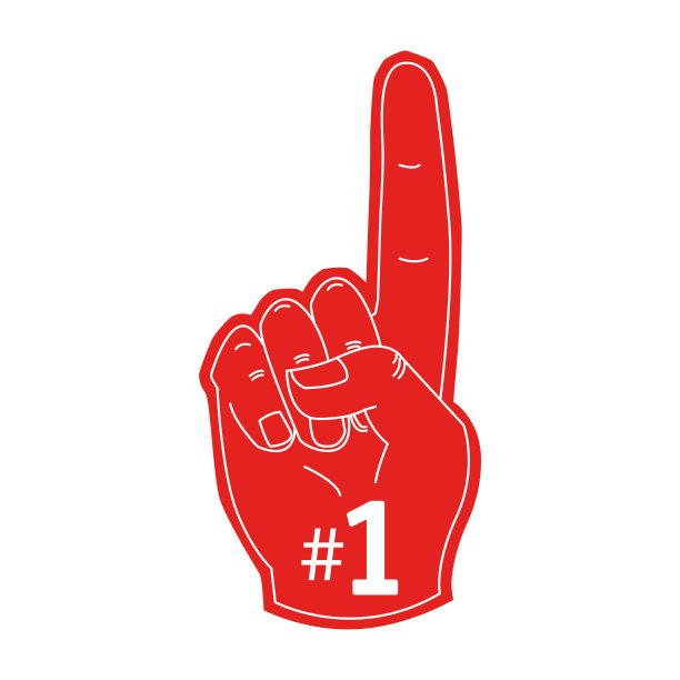 举起泡沫手指的风扇手套图片下载