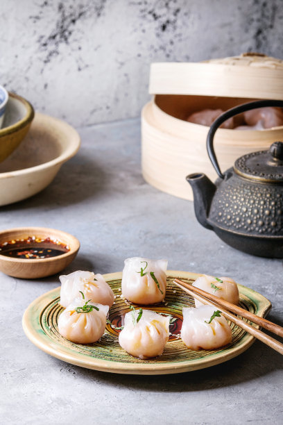 亚洲风味蒸饺素材图片