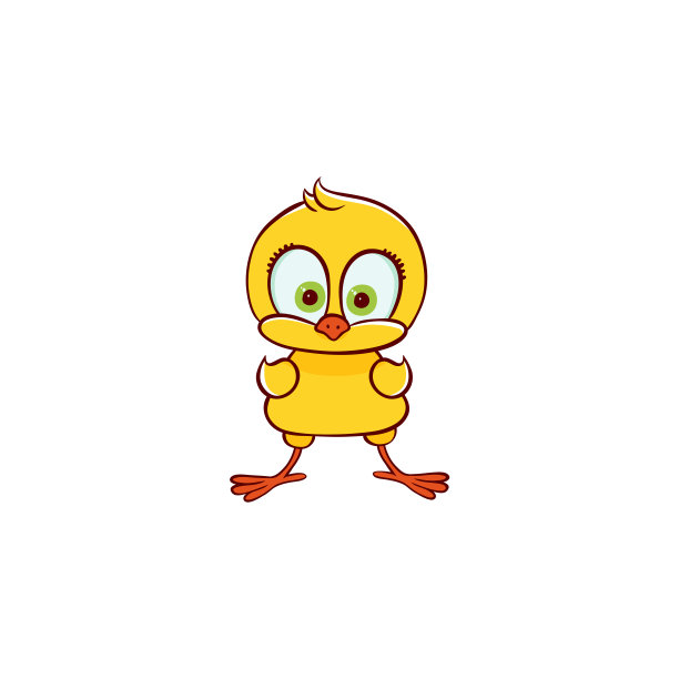 可爱的小鸡向量平站小鸡图片下载