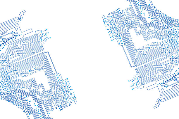 摘要EPS10矢量背景与高科技线路板。微芯片背景与两个对角线对称的主板图案元素框架和复制空间的文本。素材图片