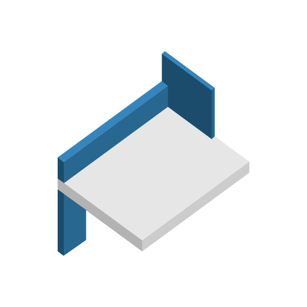 浮动货架厨房三维等距家具插图图片下载