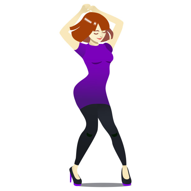 卡通风格的俱乐部舞蹈图片下载