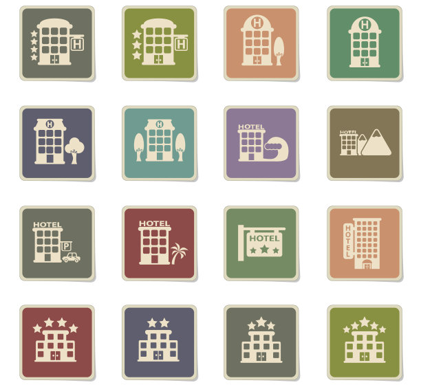 酒店的图标集图片下载