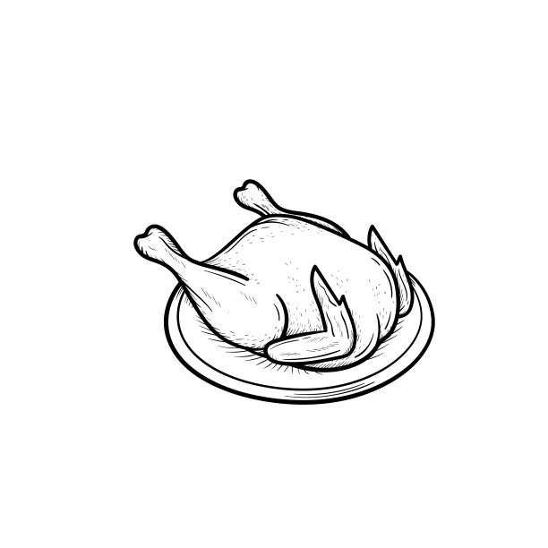 熟鸡手绘草图图标图片下载